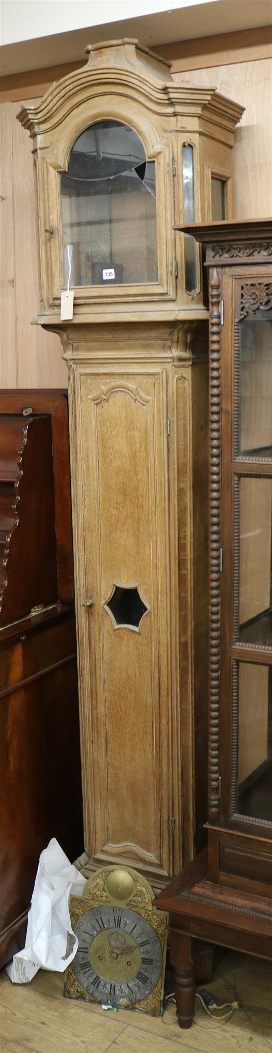 A 19th century French longcase clock W.53cm